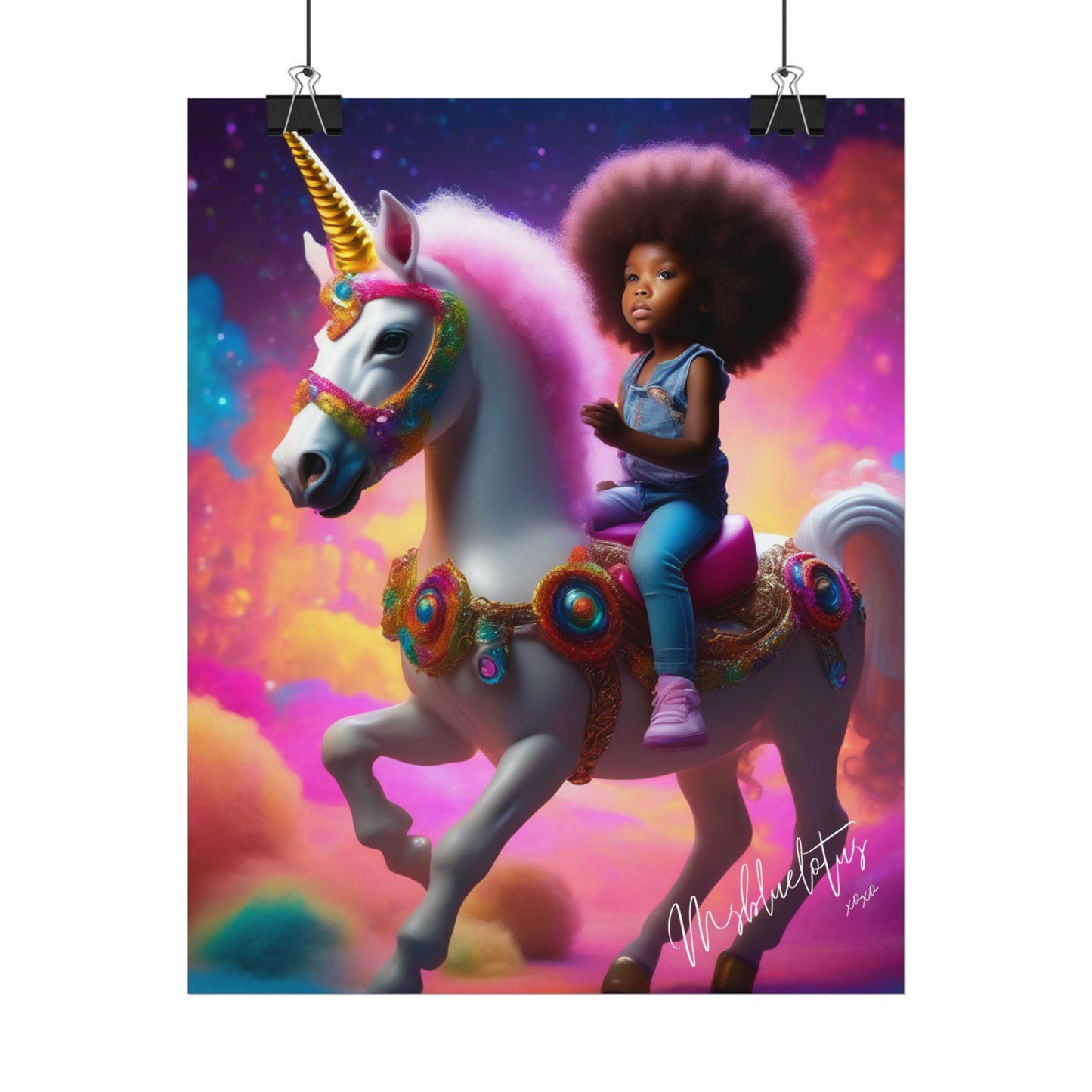 Her Cosmic Unicorn Poster