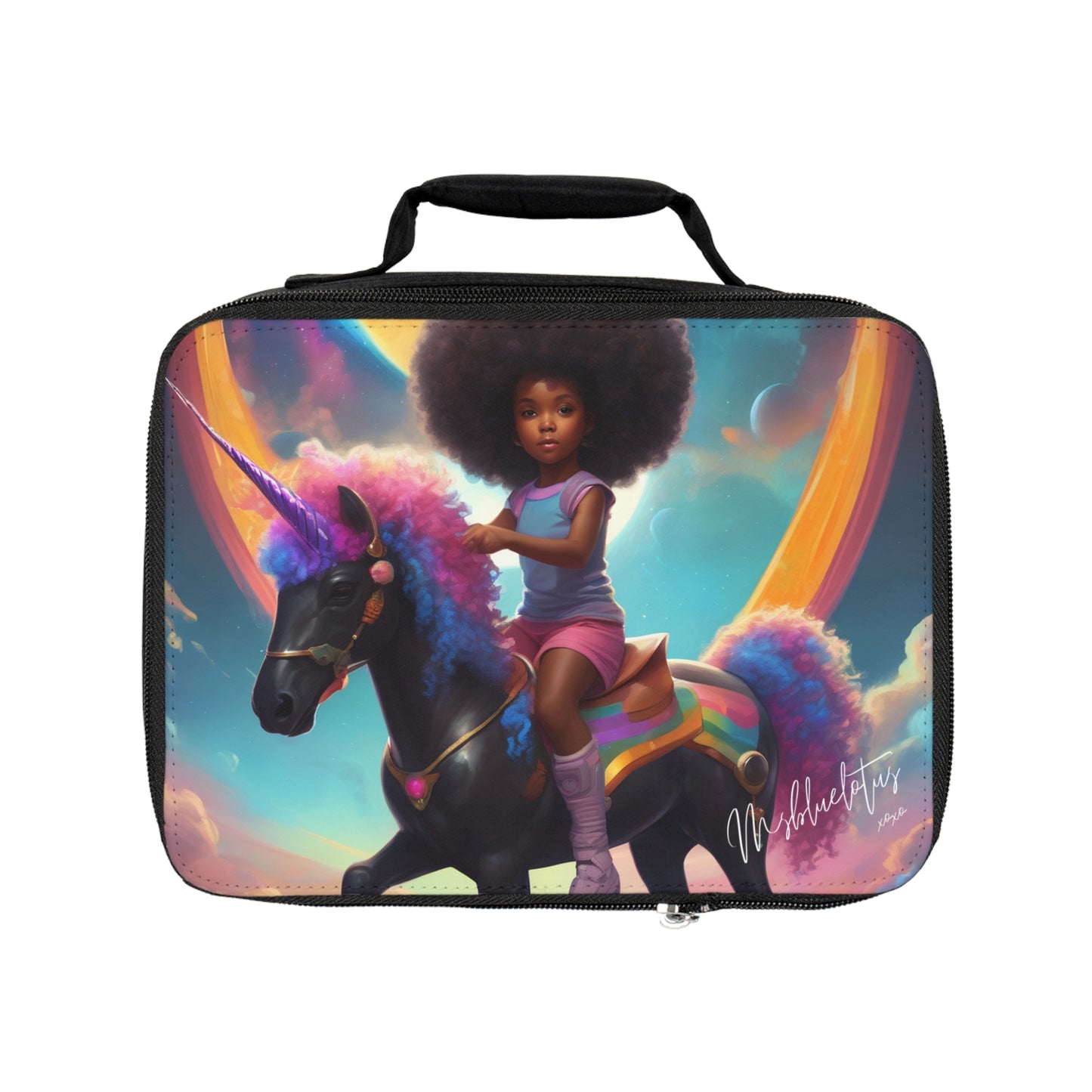 Black Unicorn Lunch Bag